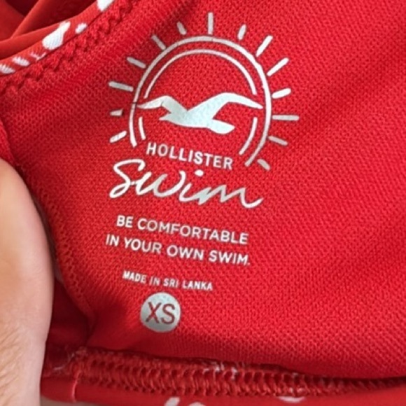 Hollister Swim Red and White Floral Print Bikini with Padded Top Size XS - Picture 4 of 8